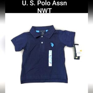 🔥US Polo Assn Boys size 12 Months  Navy Blue Polo Shirt with Logo NWT